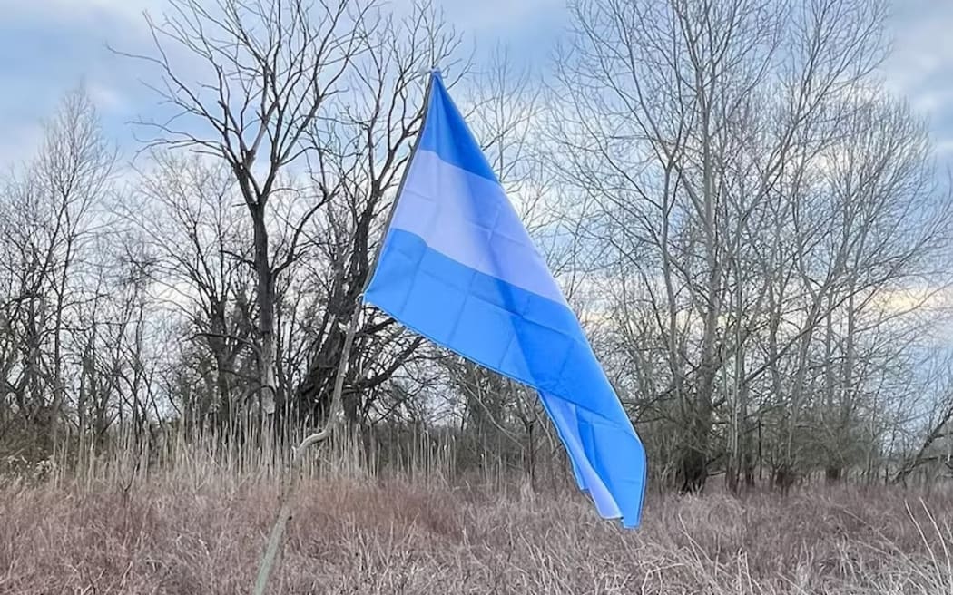 The Verdisian flag flying on a stick in what some people claim is Verdis (Supplied)