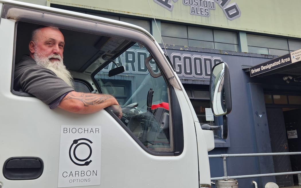 Matt Welton sitting in his truck outside Panhead Brewery