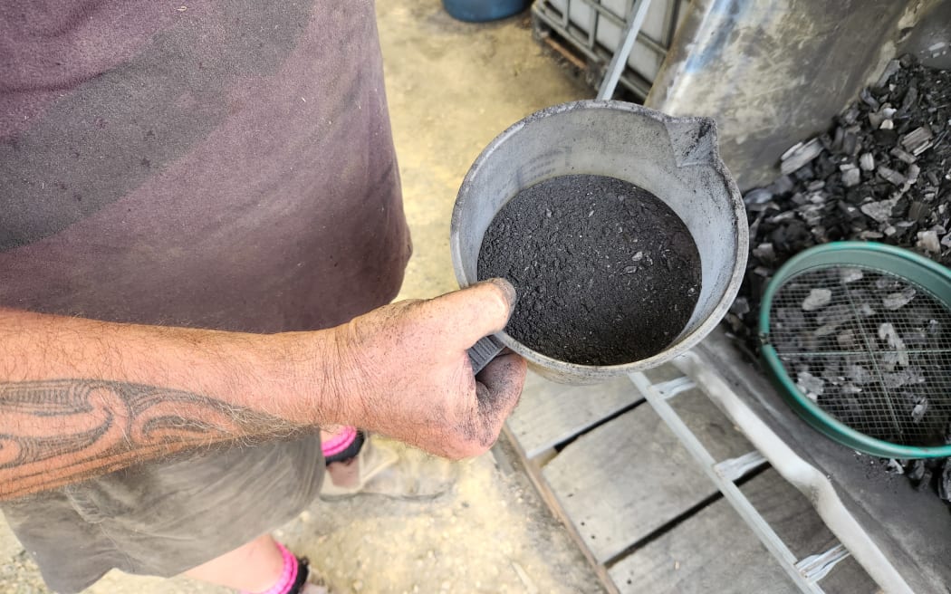Biochar in a bucket