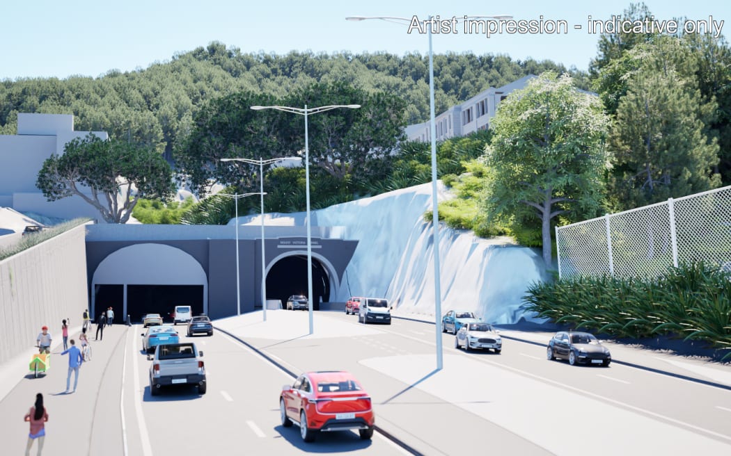 Artist's visualisation of a second Mt Victoria Tunnel in Wellington, NZTA/Waka Kotahi will hold public information days on the proposed Road of National Significance (RoNS) State Highway 1 Wellington Improvements Project. The project includes a second Terrace Tunnel, a second Mount Victoria Tunnel and roading upgrades at the Basin Reserve as well as improvements on the remaining state highway corridor through central Wellington, Hataitai, and Kilbirnie.