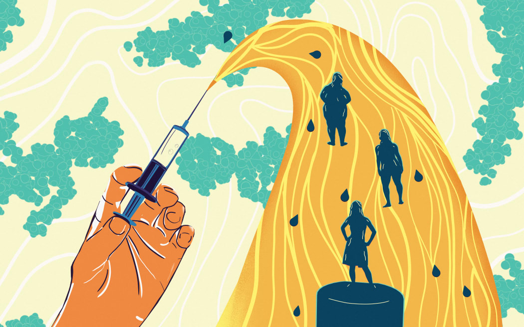 Semaglutide weight loss drug, conceptual illustration.