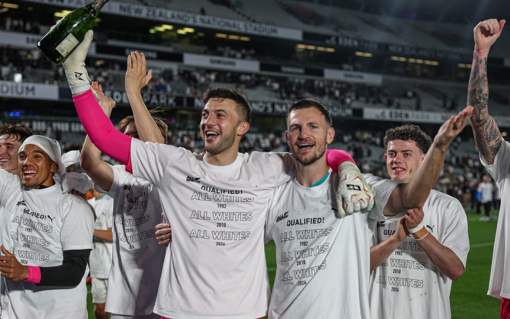 New Zealand celebrate qualification for the 2026 Football World Cup