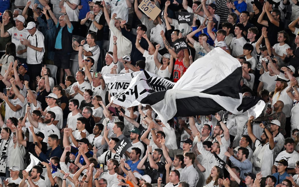 Fans celebrate, New Zealand All Whites v New Caledonia, FIFA World Cup 2026 -OFC Qualifiers Final at Eden Park, Auckland.