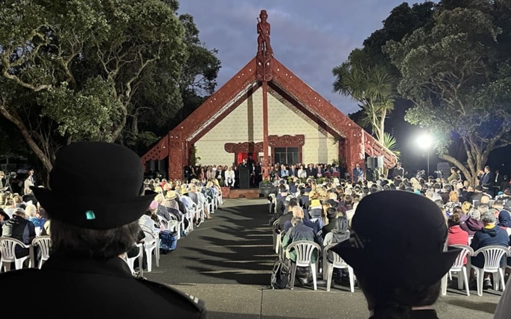 Māori wardens watch over the dawn service.
