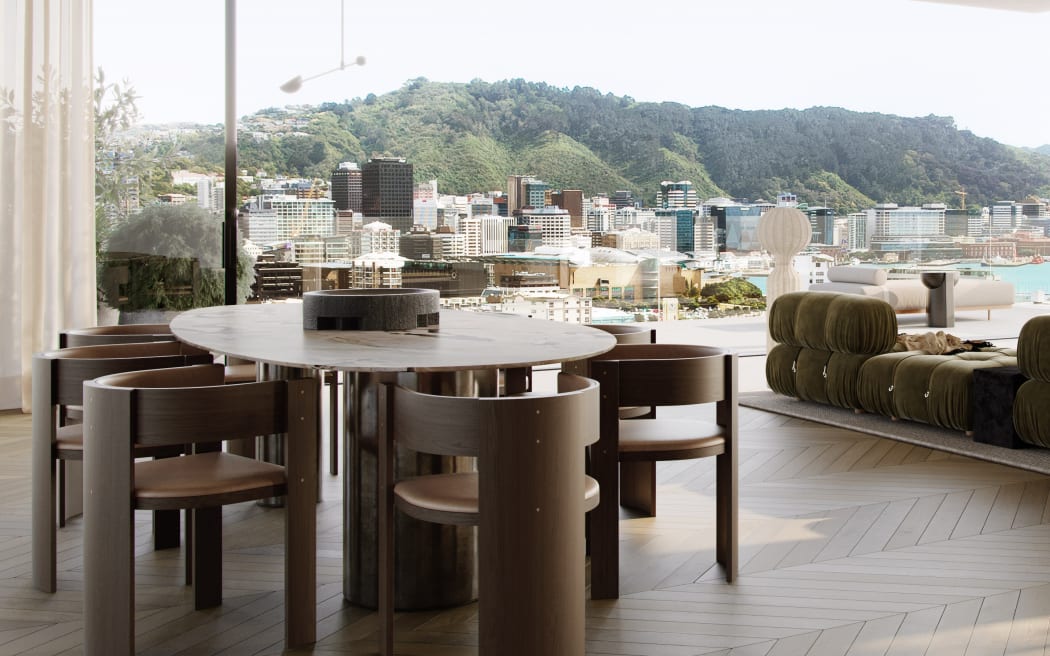 An artist's impression of the seven-storey apartment building, Mayfair, that is proposed for Wellington's Mt Victoria.