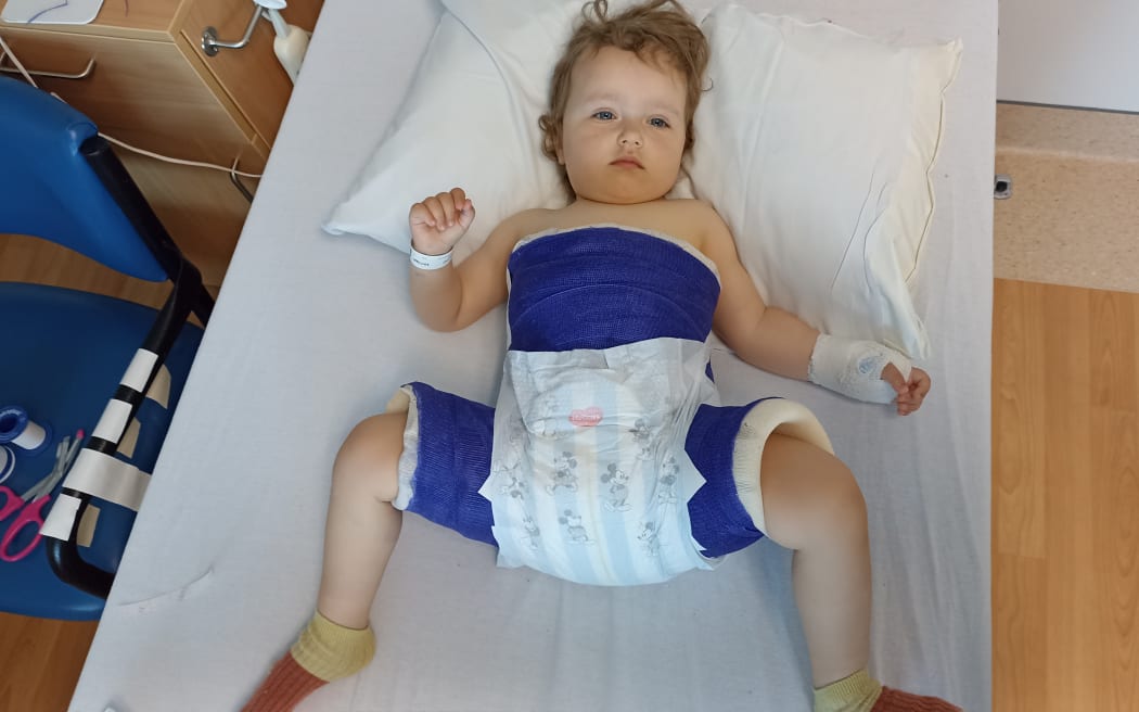 Lubomira Weyland after a hip operation that, according to overseas experts, was the wrong kind.