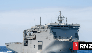 Navy vessel Canterbury stops in Tokelau to mark centenary