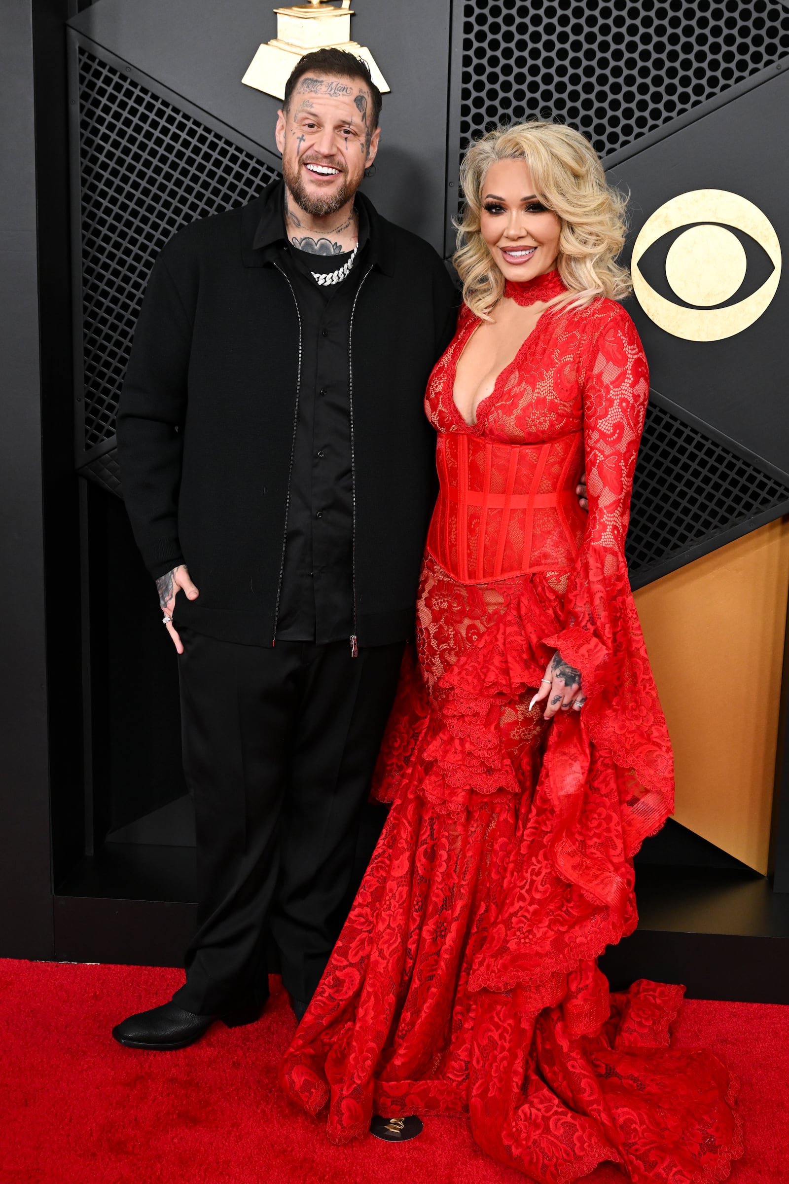 Jelly Roll and Bunnie Xo at the Grammy Awards in February 2026.