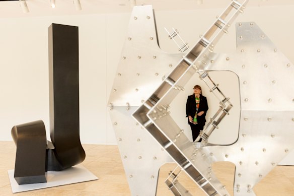 Gallery director Lauretta Morton in the new wing.