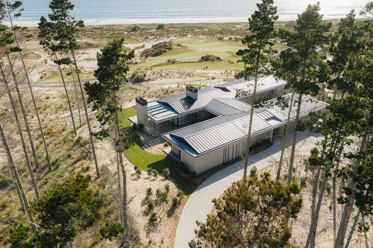 The five-bedroom architect-designed home, asking <img8 million, is the first property to be publicly marketed on the exclusive Te Arai Links or Tara Iti golf estates, north of Auckland. Photo / Supplied
