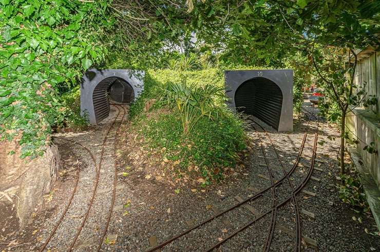 133 Cornfoot Street, Castlecliff, Whanganui, comes with a 370m railway track and a miniature train. Photo / Supplied