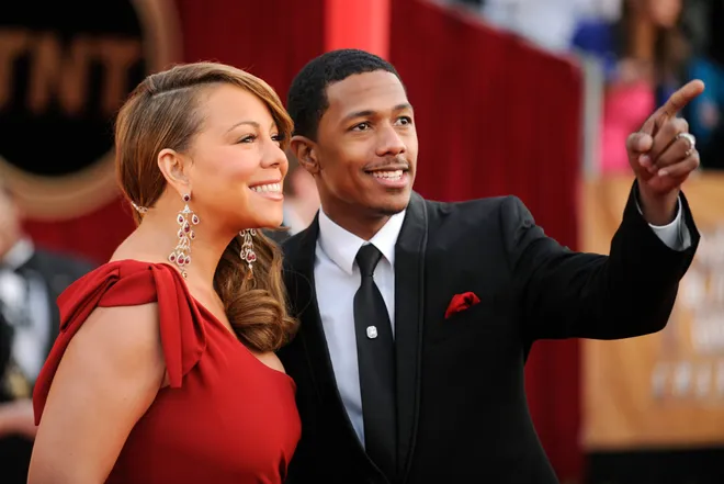 Mariah Carey (L) and Nick Cannon arrive at the 16th annual Screen Actors Guild Awards in Los Angeles January 23, 2010.