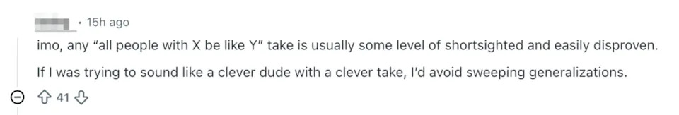 Comment critical of Will's opinion