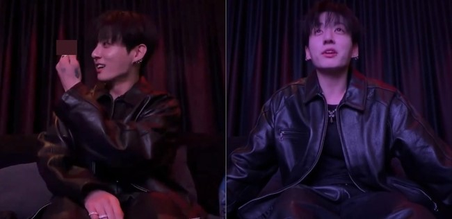 Jungkook of boy band BTS speaks in a video livestreamed on Weverse on Feb. 26. [SCREEN CAPTURE]