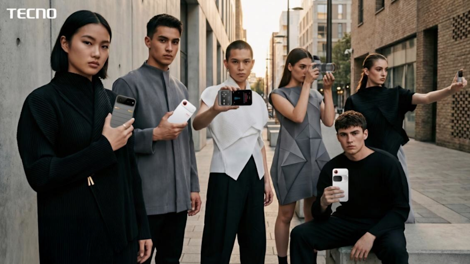 People holding phones.