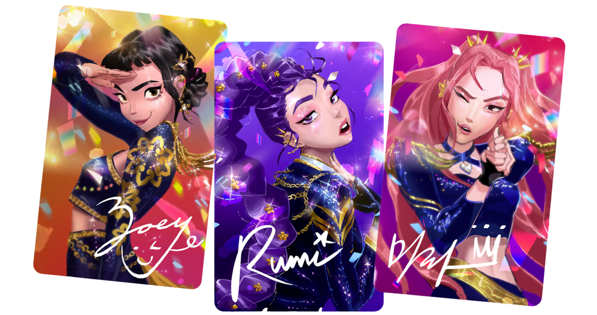 Illustration cards of Zoey, Rumi and Mira