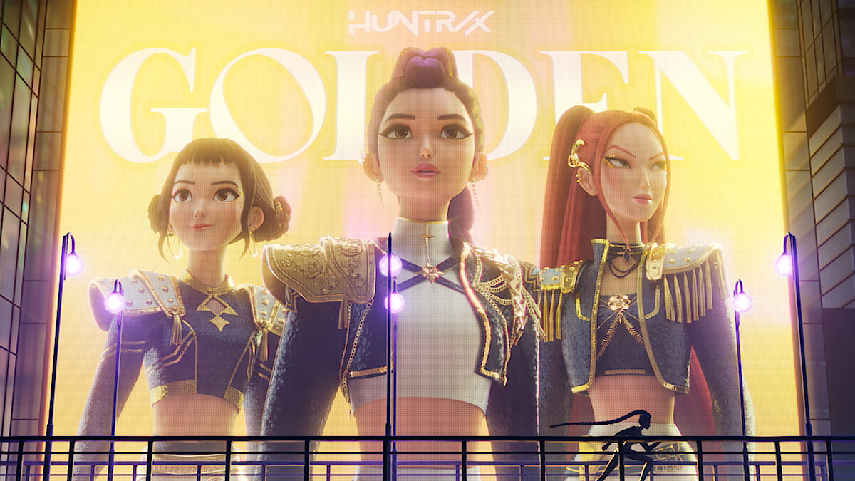 Huntrix billboard for "Golden" single from 'KPop Demon Hunters'