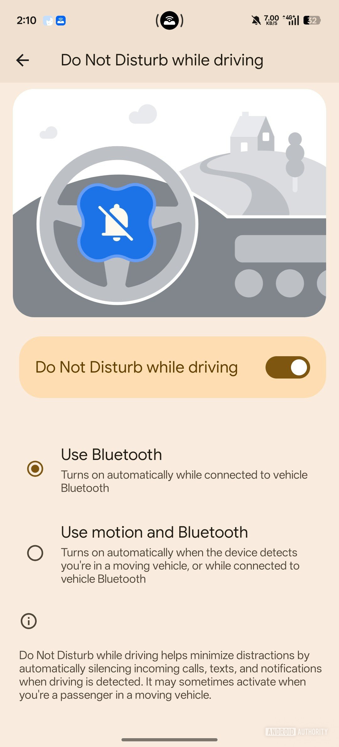 Android Driving Mode DND