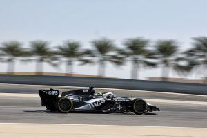 Cadillac's F1 car on track at Bahrain.