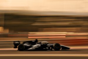 Cadillac's F1 car on track at Bahrain.