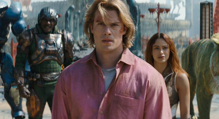 Idris Elba, Nicholas Galitzine, and Camila Mendes in Masters of the Universe (2026)