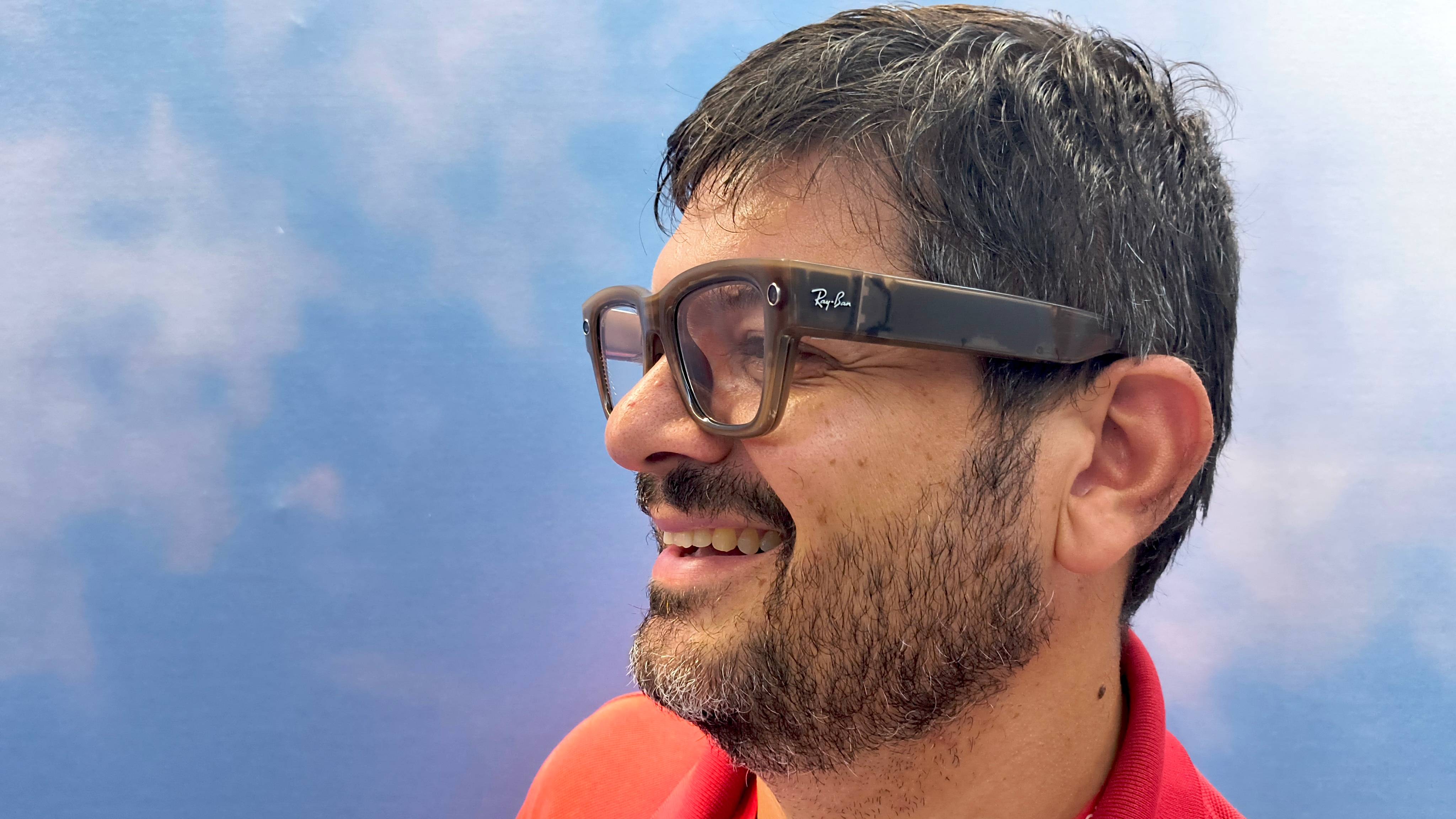 Meta Ray-Ban Display side view being worn by person