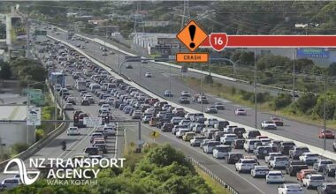 Serious two-vehicle crash on Auckland’s Northwestern motorway creates 4km queues