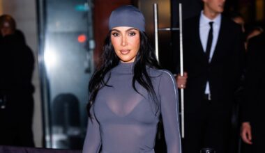 Kim Kardashian Embraces Exposed Bra Trend in Optical Illusion Lingerie