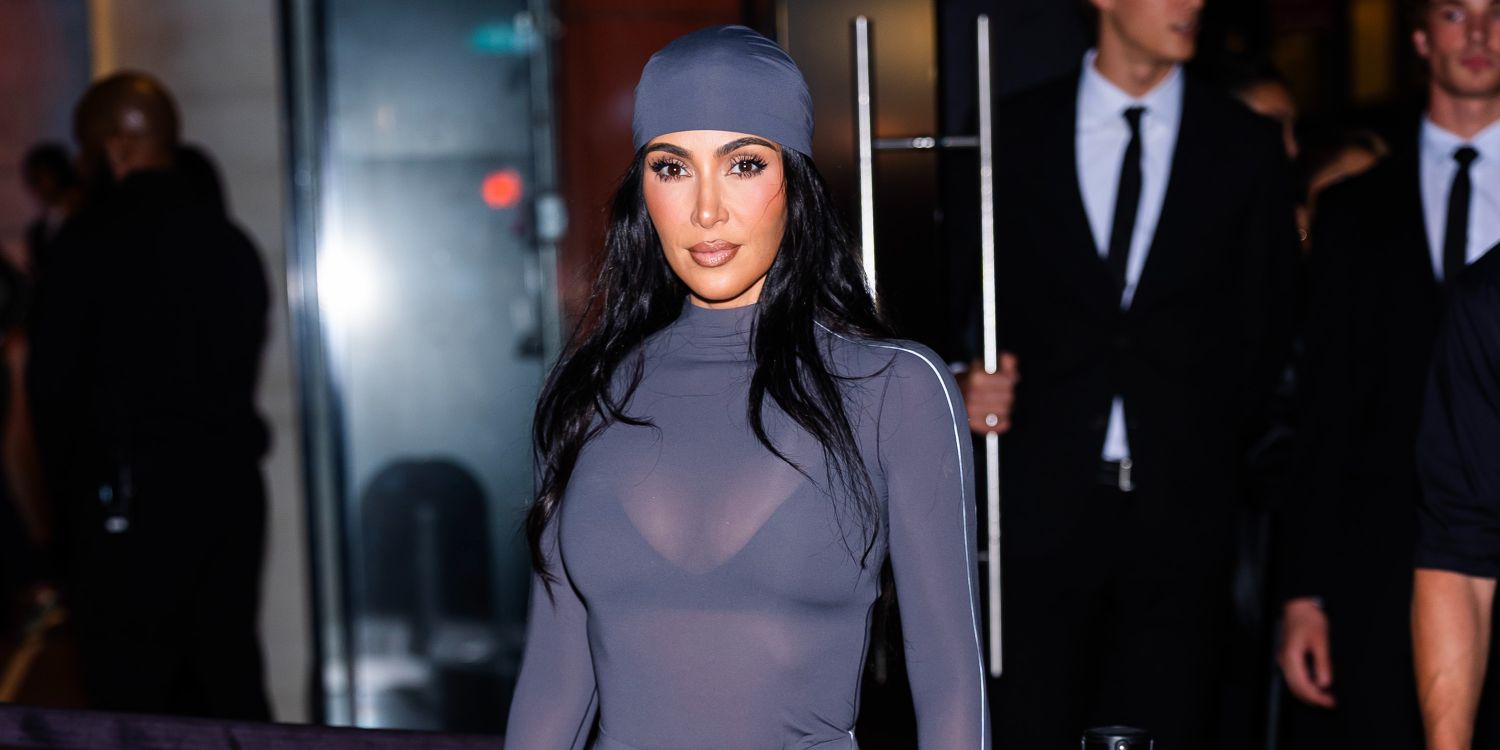 Kim Kardashian Embraces Exposed Bra Trend in Optical Illusion Lingerie