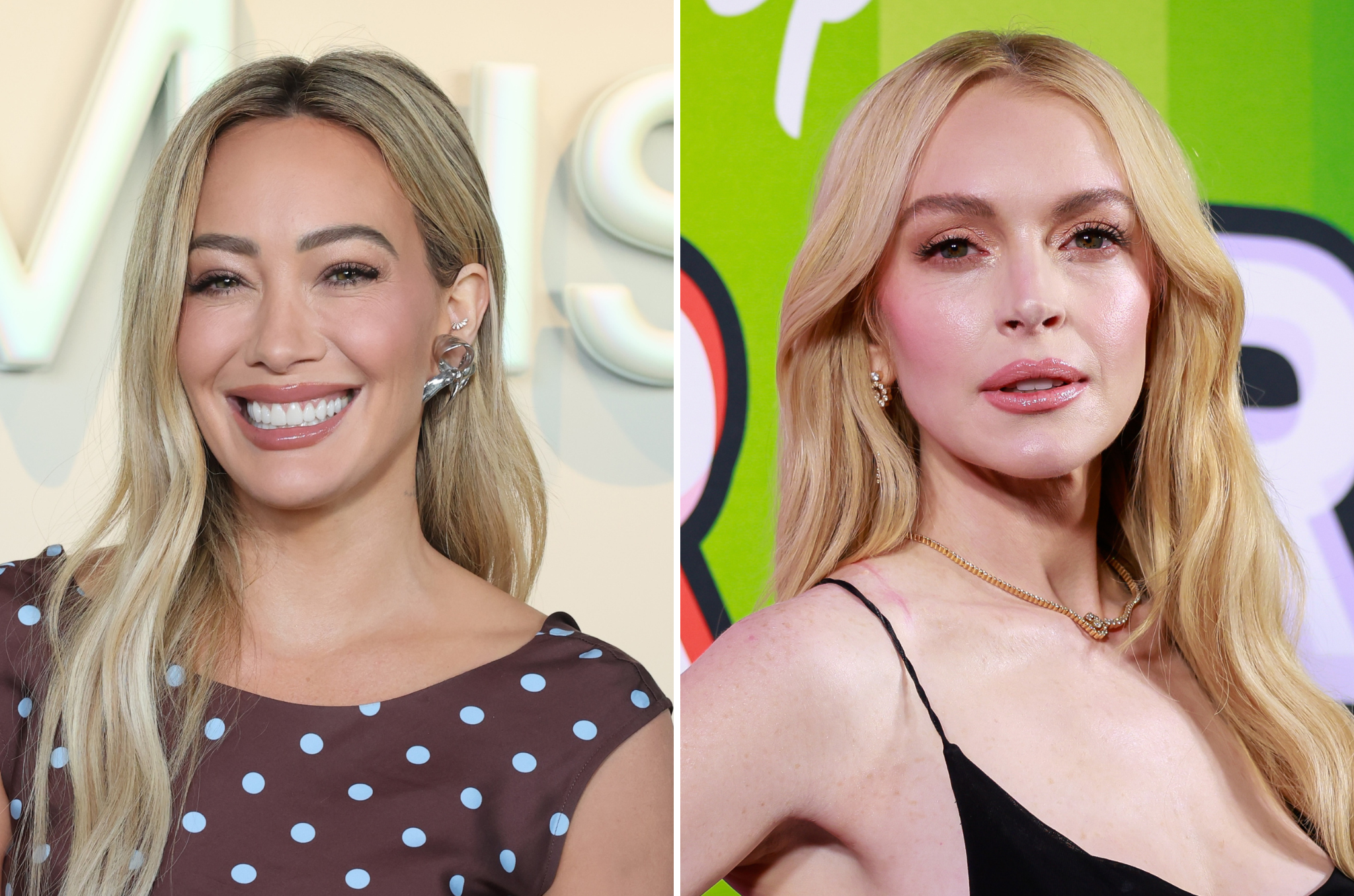 Hilary Duff (left) confirmed that she and Lindsay Lohan (right) buried the hatchet years later at a club