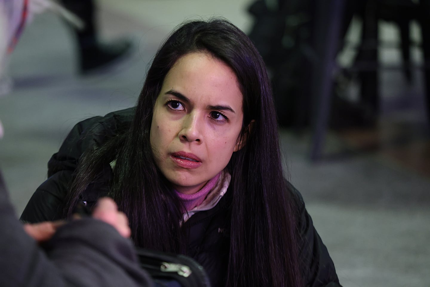 Dr. Katherine Koh spoke to a homeless person at South Station on Jan. 29.