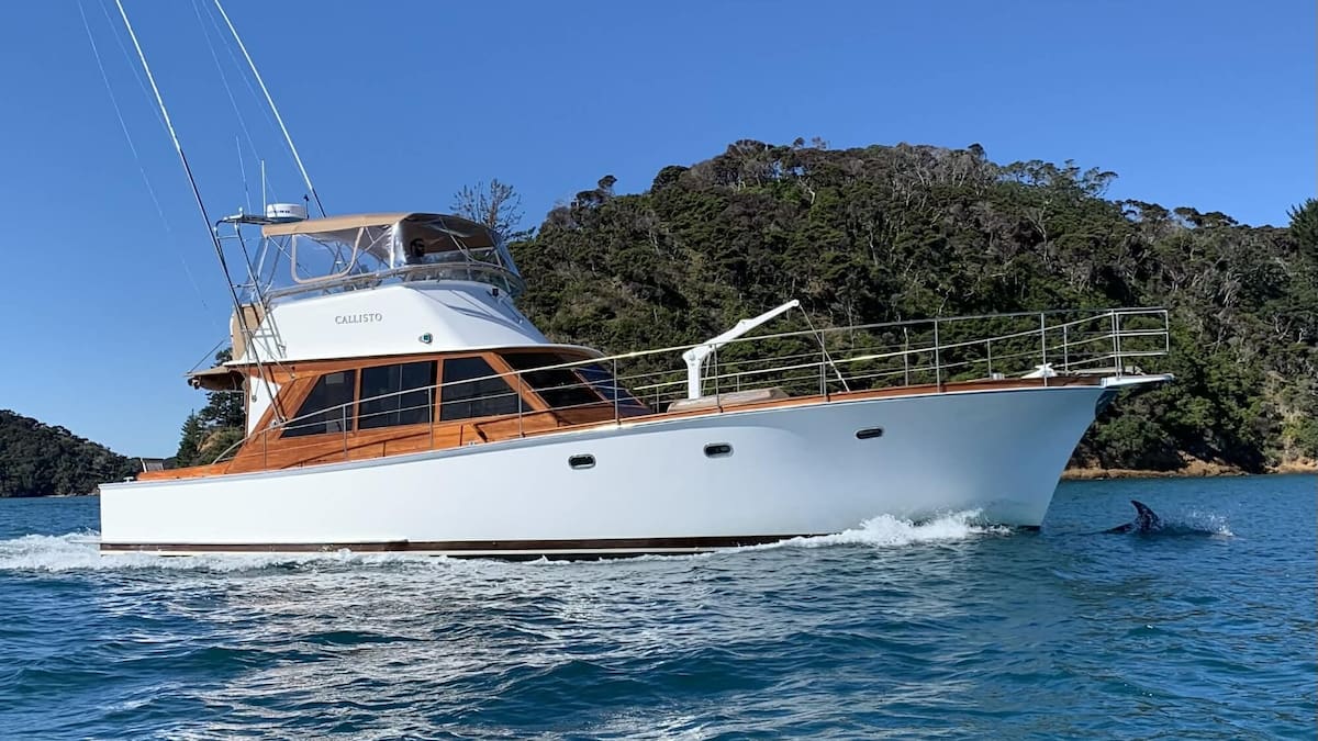 Kauri launch Callisto, built in Waipu from Brynderwyns trees, features at Auckland Wooden Boat Festival