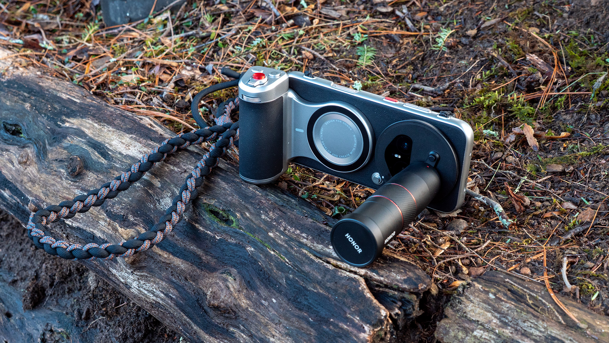 An Honor Magic 8 Pro smartphone outfitted with the official photography kit from Honor and Telesin