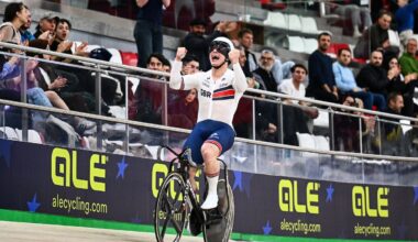 Picture by Olly Hassell/SWpix.com - 04/02/2026 - Cycling - 2026 UEC Track Elite European Championships - Konya Velodrome, Konya, T&uuml;rkiye - Men&rsquo;s Sprint - For Gold - Matthew Richardson (Great Britain) Wins the Men&rsquo;s Sprint to become European Champion