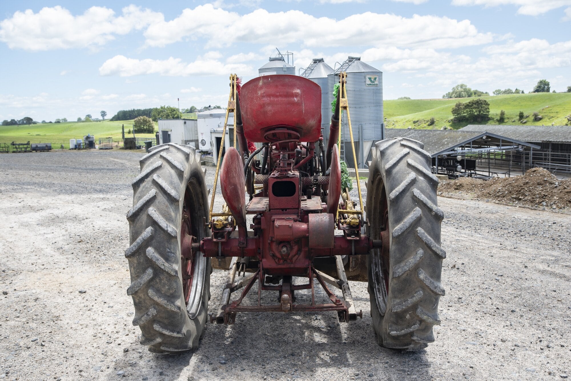 The 1953 Farmall FC viewed from the back – the seat is not original. Photo / Catherine Fry