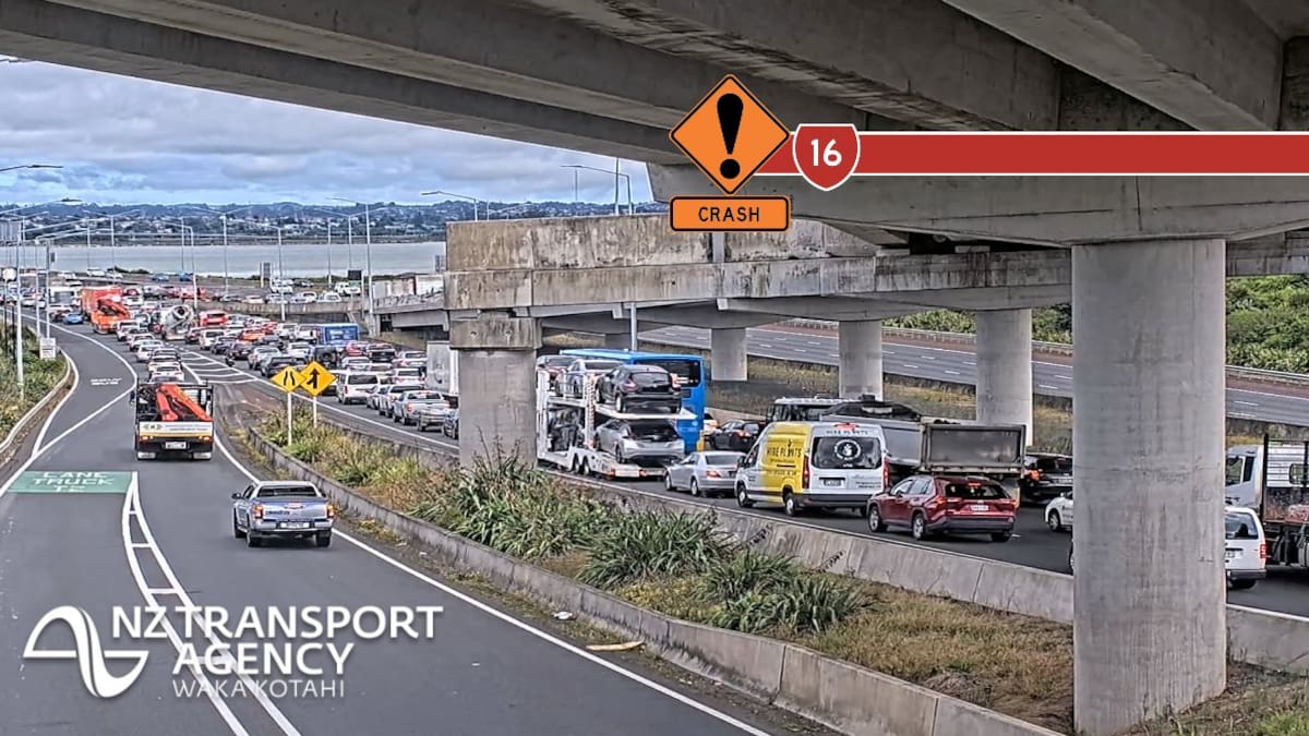 Blown truck tyre injures one, triggers delays on Auckland’s Northwestern Motorway