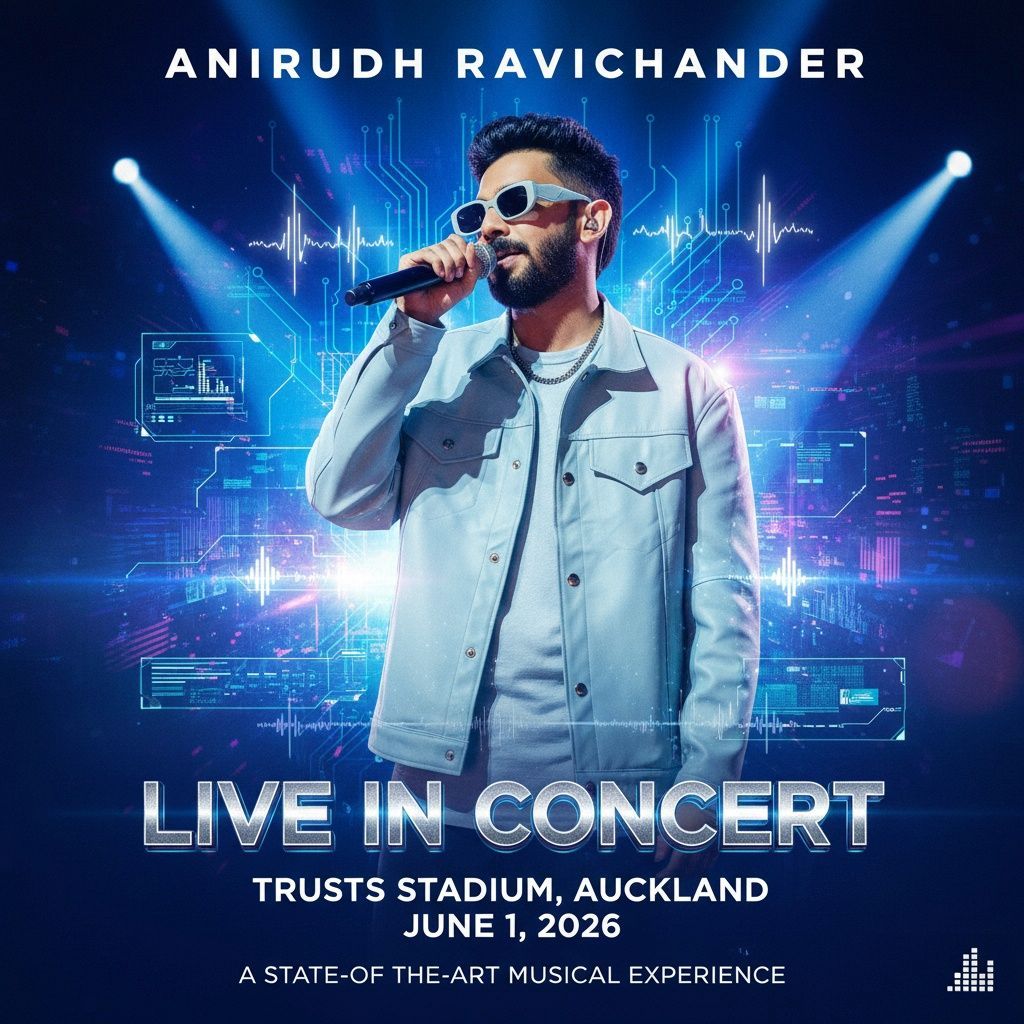 Music Director Anirudh’s New Zealand debut at Trusts Arena in Auckland