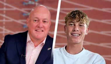 Prime Minister Christopher Luxon congratulates teen running star Sam Ruthe after smashing mile record