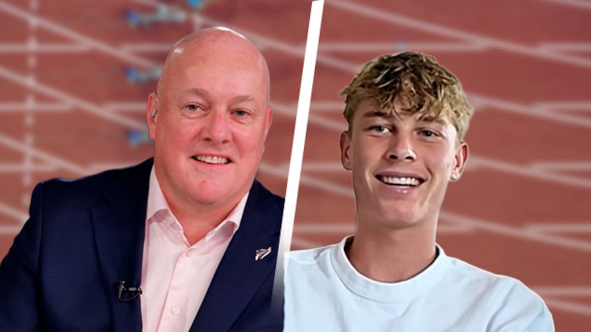Prime Minister Christopher Luxon congratulates teen running star Sam Ruthe after smashing mile record