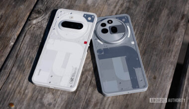 Nothing Phone 3a and Phone 3a Pro flat on a table