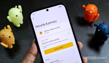 Photo of an Android phone with out of date software