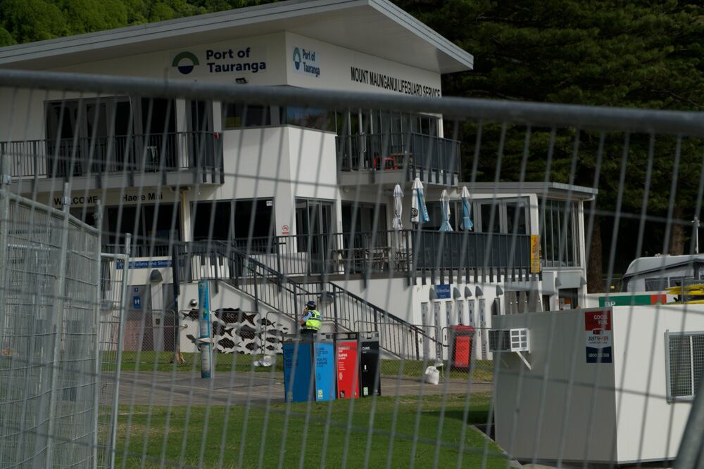 Mount Maunganui Surf Lifesaving Club after the building was red-placarded. Photo / Corey Fleming