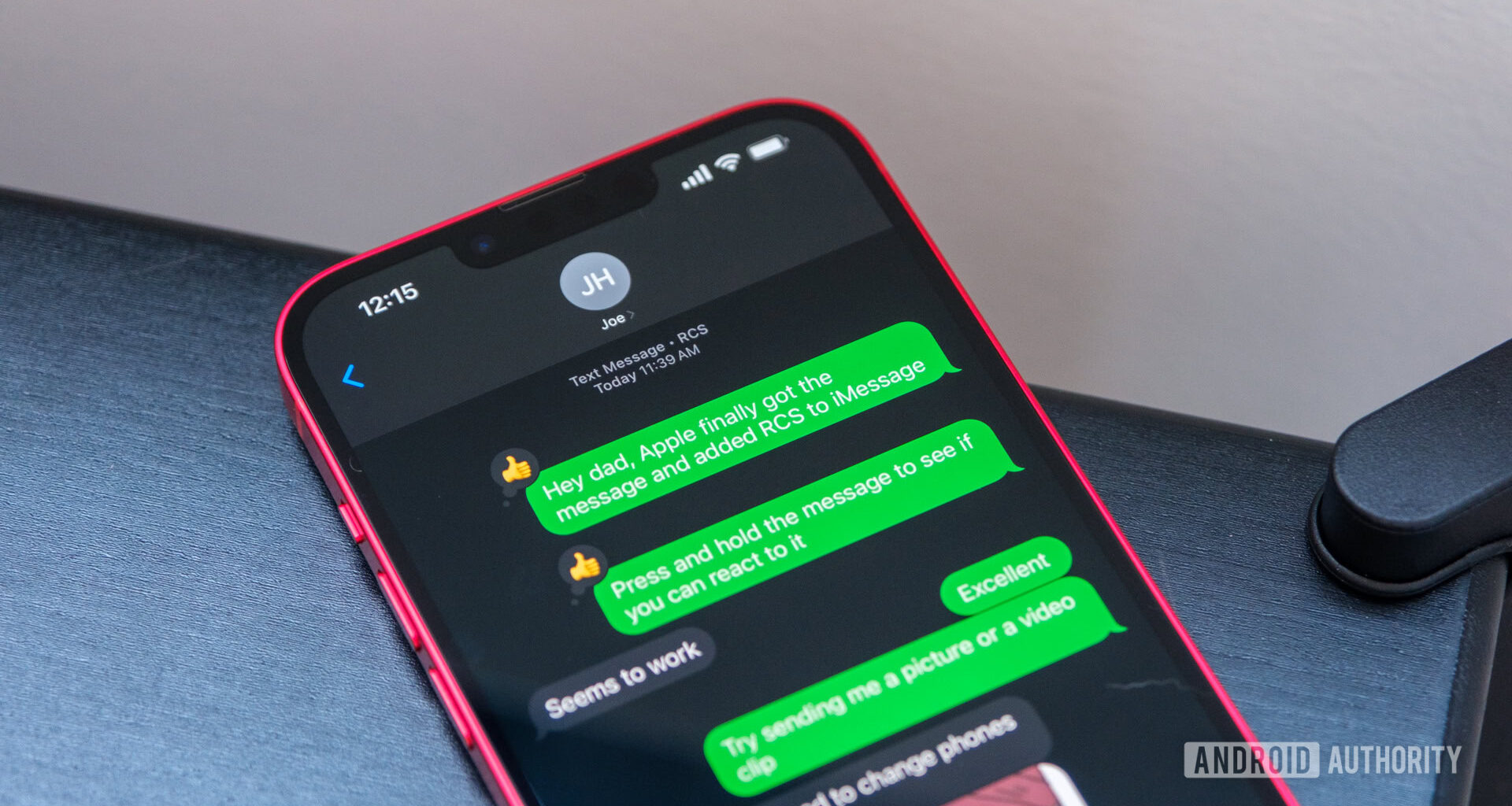 RCS on iMessage top of chat