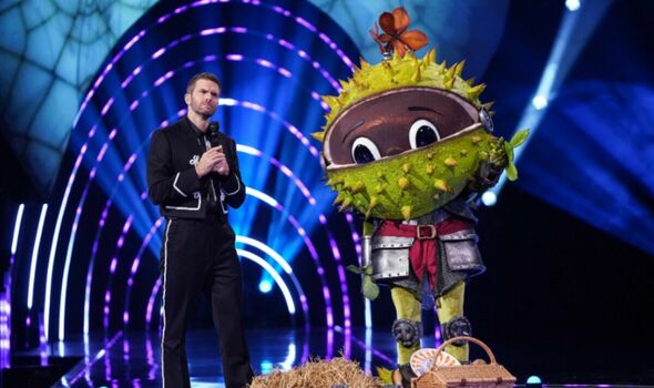 Joel Dommett and Conkers on The Masked Singer UK