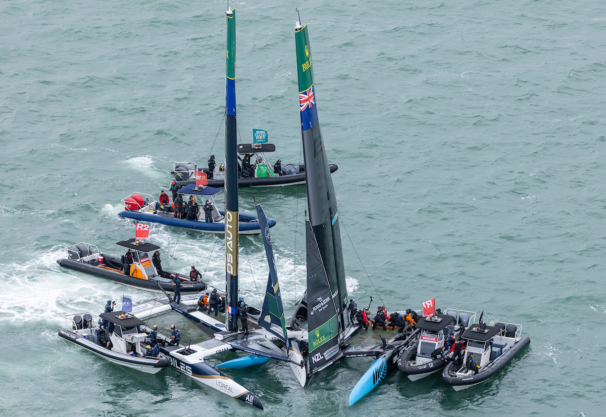 Peter Burling and Blair Tuke speak after SailGP Auckland crash