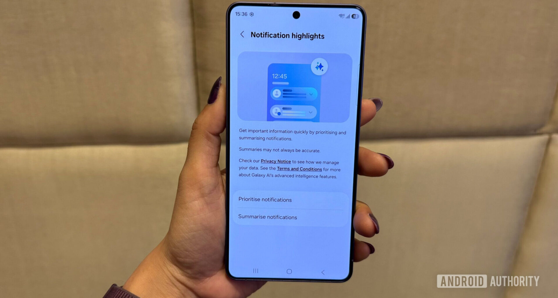 Samsung Galaxy s26 ultra notification summarization