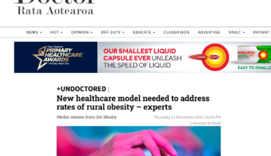 Screenshot of NZ Doctor coverage on rural obesity in New Zealand