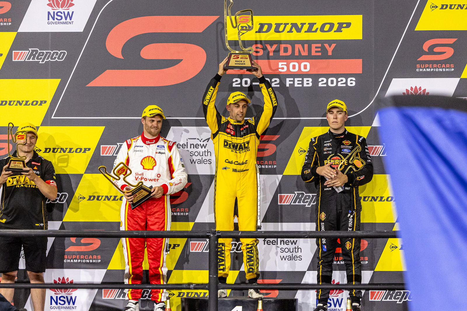 Anton De Pasquale on the top step of the podium with runner-up Brodie Kostecki and Matt Payne.