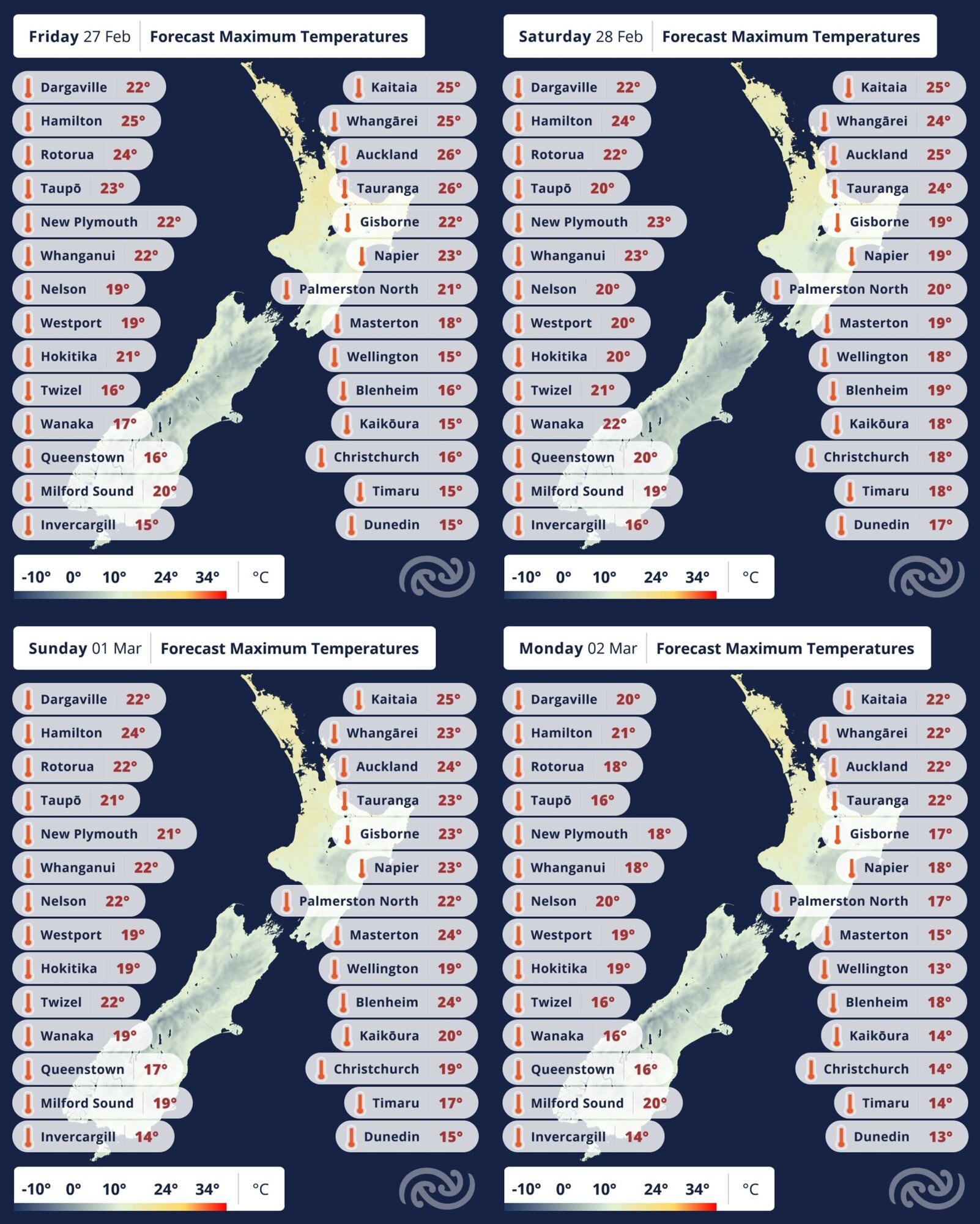  Temperatures are expected to drop around the country over the next few days. Image / MetService