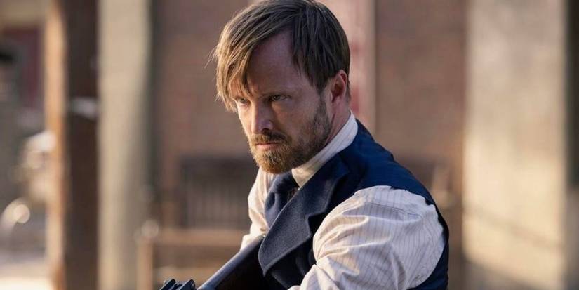 Aaron Paul as Caleb looking angry in Westworld